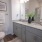 a bathroom with a marble countertop