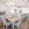 a large kitchen with a dining table